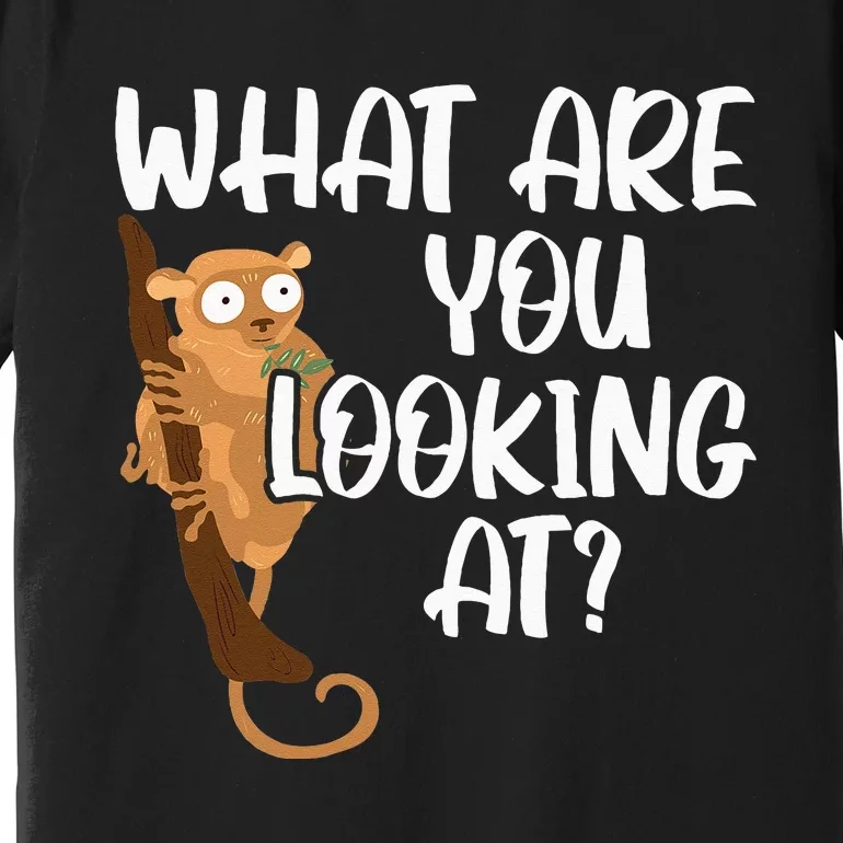 What Are You Looking At Big Eyes Animal Lover Tarsier Premium T-Shirt