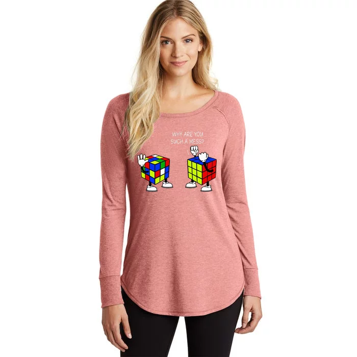 Why Are You Such A Mess Funny Speed Cubing Women's Perfect Tri Tunic Long Sleeve Shirt