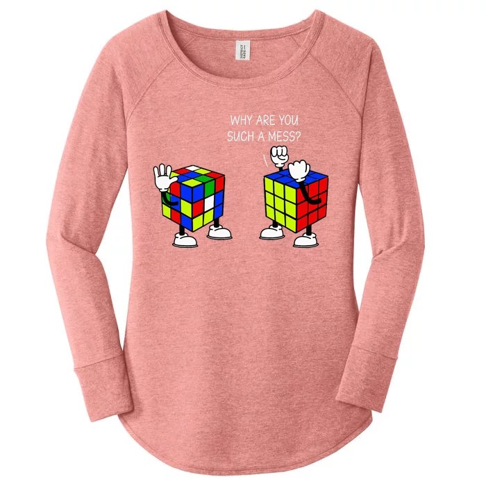 Why Are You Such A Mess Funny Speed Cubing Women's Perfect Tri Tunic Long Sleeve Shirt