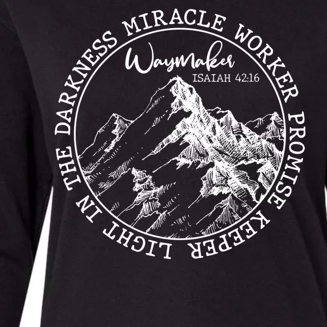 Waymaker Isaiah 42:16 Nature Mountains Womens Cotton Relaxed Long Sleeve T-Shirt