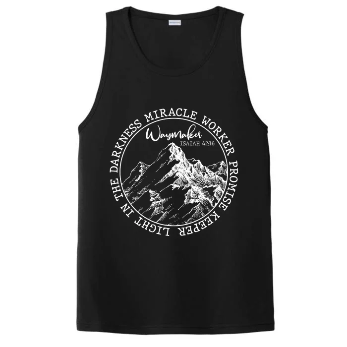 Waymaker Isaiah 42:16 Nature Mountains Performance Tank