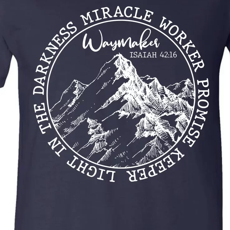 Waymaker Isaiah 42:16 Nature Mountains V-Neck T-Shirt