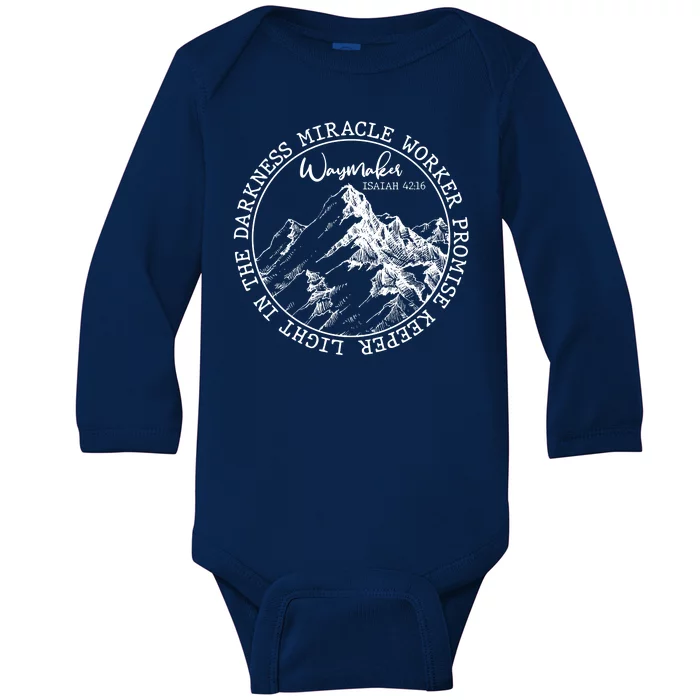 Waymaker Isaiah 42:16 Nature Mountains Baby Long Sleeve Bodysuit