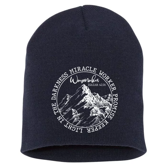 Waymaker Isaiah 42:16 Nature Mountains Short Acrylic Beanie