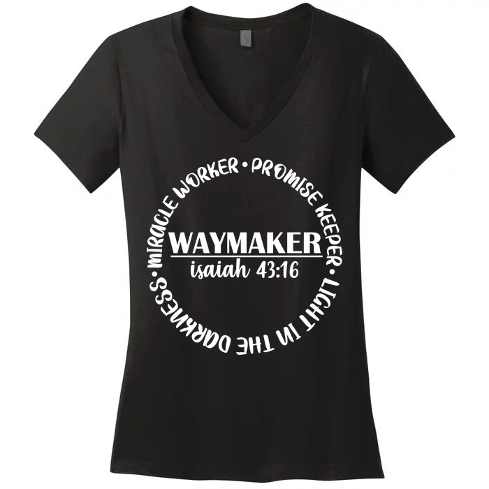 Waymaker Isaiah 43:16 Women's V-Neck T-Shirt