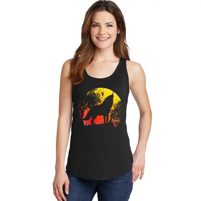 Wild Animal Zoo Keeper Gift Idea Retro Wolf Ladies Essential Tank