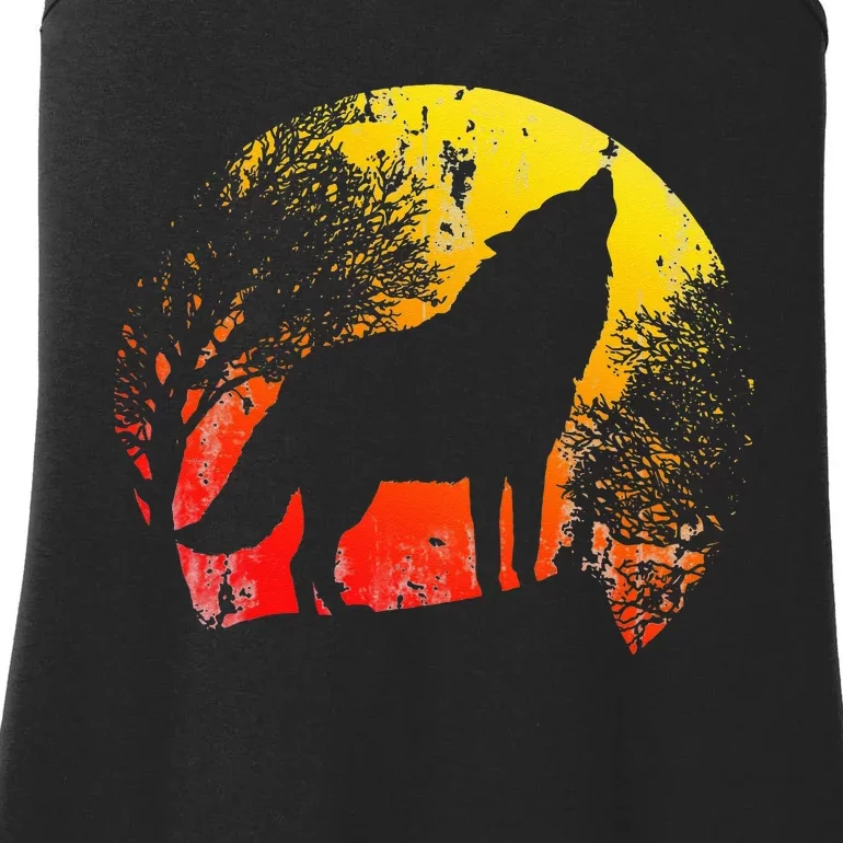 Wild Animal Zoo Keeper Gift Idea Retro Wolf Ladies Essential Tank