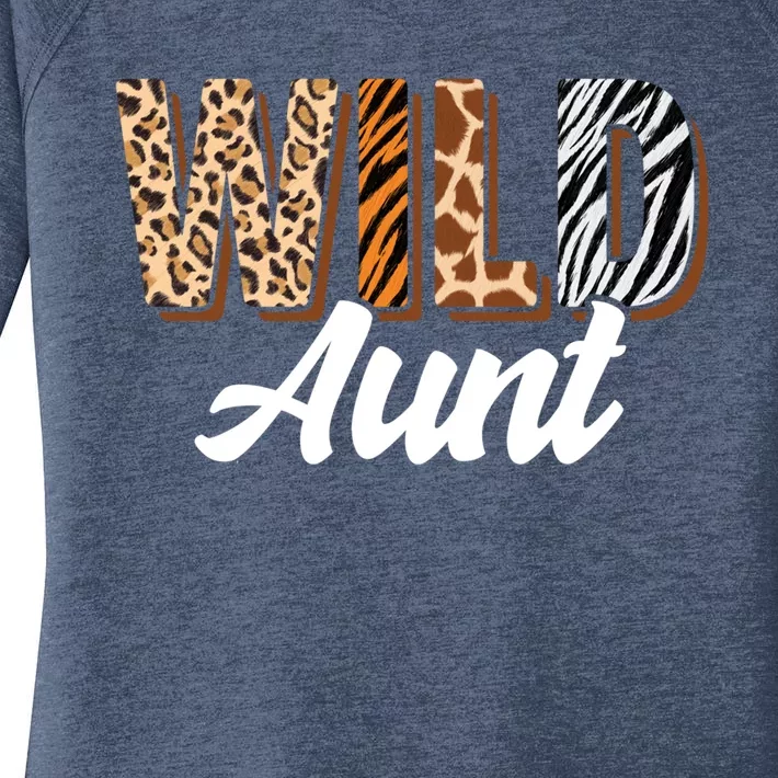 Wild Aunt Zoo Born Two Be Wild Bfunny Giftday Safari Jungle Animal Great Gift Women's Perfect Tri Tunic Long Sleeve Shirt