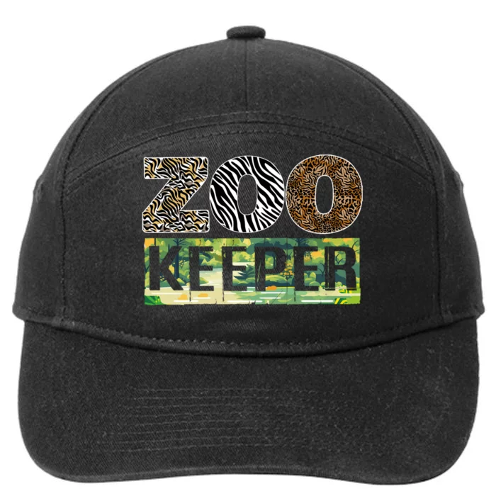 Wildlife Animals Zoo Keeper Graphic 7-Panel Snapback Hat