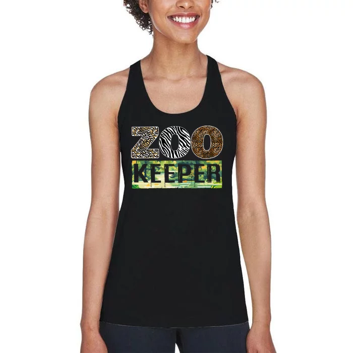 Wildlife Animals Zoo Keeper Graphic Women's Racerback Tank