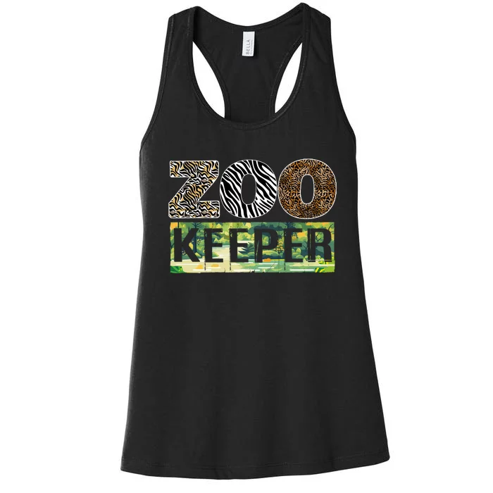 Wildlife Animals Zoo Keeper Graphic Women's Racerback Tank