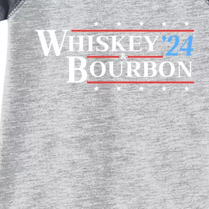 Whiskey & Bourbon 24 Funny Drinking Alcohol Election 2024 Infant Baby Jersey Bodysuit