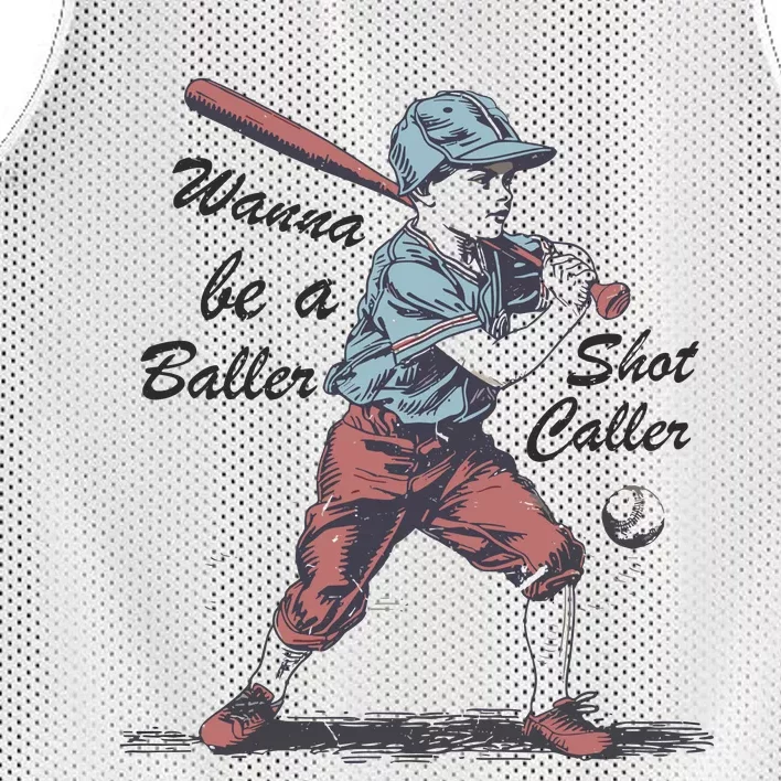 Wanna Be A Baller Shot Caller Mesh Reversible Basketball Jersey Tank