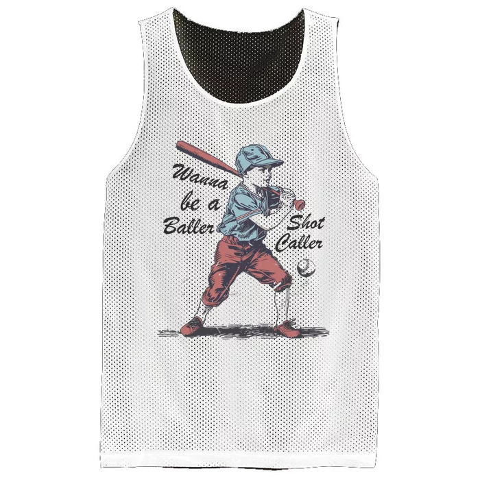 Wanna Be A Baller Shot Caller Mesh Reversible Basketball Jersey Tank