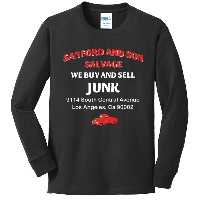 We Buy And Sell Junk Car Son In Sanford City Funny Meme Kids Long Sleeve Shirt