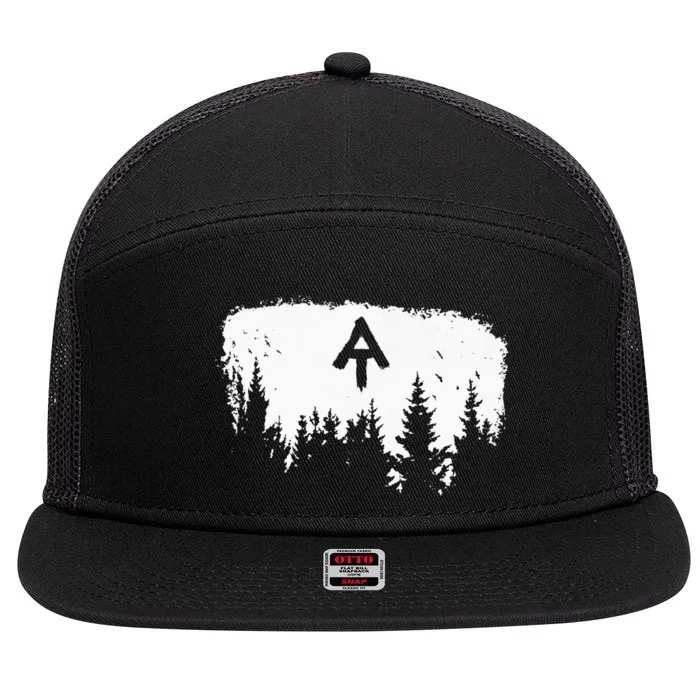 White Blaze Appalachian AT Trail Minimalist Pine Tree Hike 7 Panel Mesh Trucker Snapback Hat