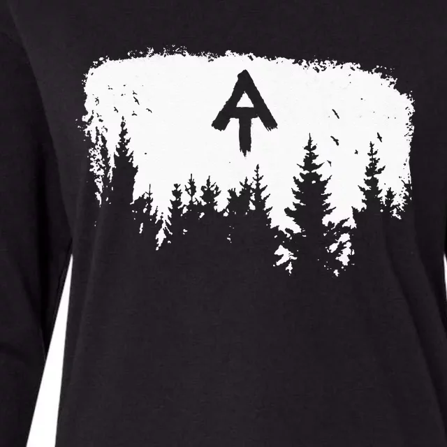 White Blaze Appalachian AT Trail Minimalist Pine Tree Hike Womens Cotton Relaxed Long Sleeve T-Shirt