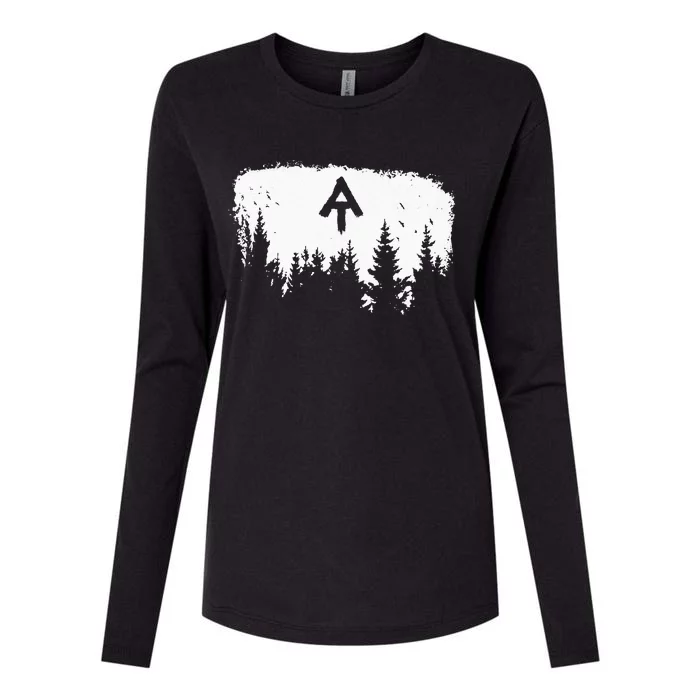 White Blaze Appalachian AT Trail Minimalist Pine Tree Hike Womens Cotton Relaxed Long Sleeve T-Shirt