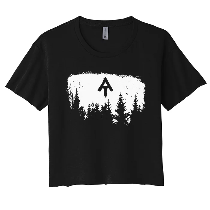 White Blaze Appalachian AT Trail Minimalist Pine Tree Hike Women's Crop Top Tee