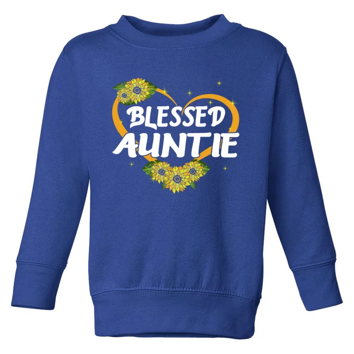 Wo Blessed Auntie Sunflower Cute Gift Mothers Day Gift Toddler Sweatshirt