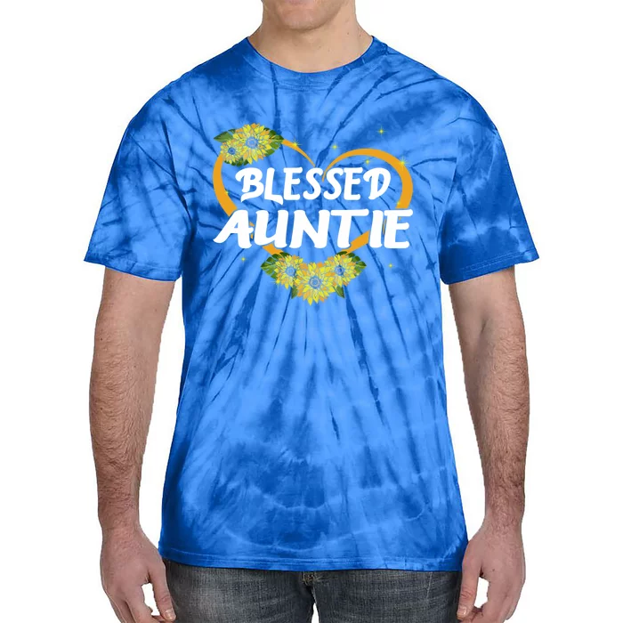 Wo Blessed Auntie Sunflower Cute Gift Mothers Day Gift Tie-Dye T-Shirt