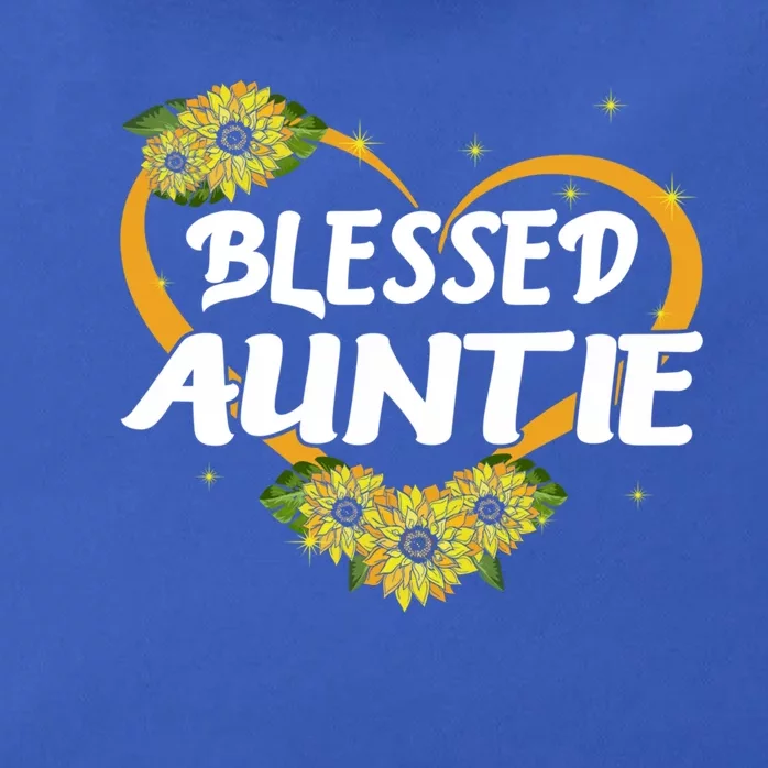 Wo Blessed Auntie Sunflower Cute Gift Mothers Day Gift Zip Tote Bag