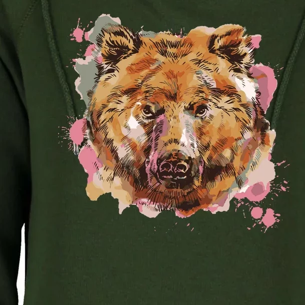 Wild Bear Art Womens Funnel Neck Pullover Hood