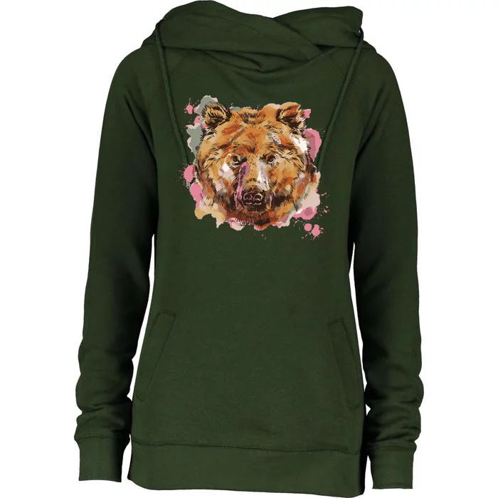 Wild Bear Art Womens Funnel Neck Pullover Hood