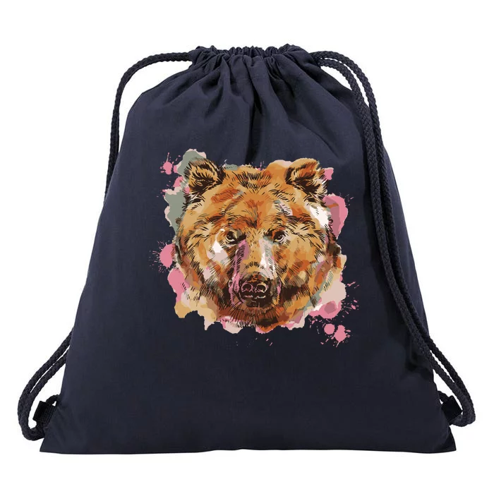 Wild Bear Art Drawstring Bag