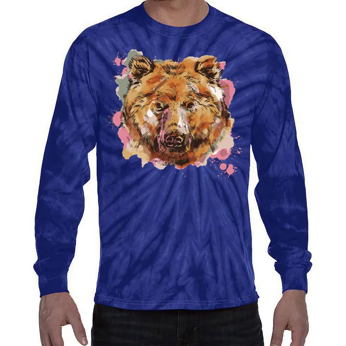 Wild Bear Art Tie-Dye Long Sleeve Shirt