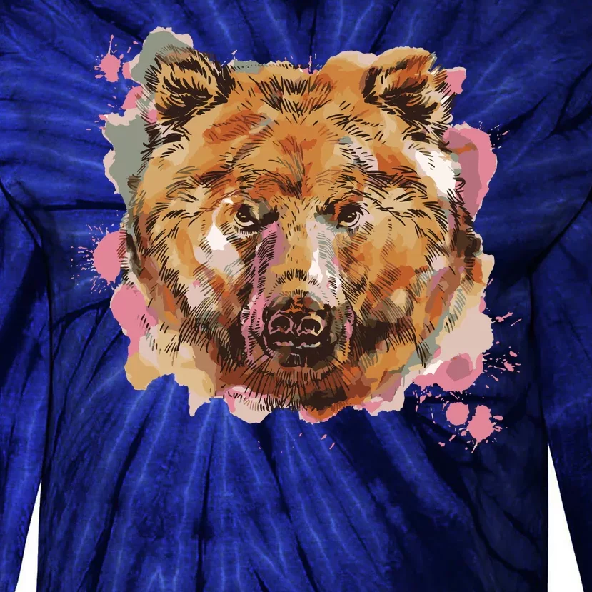 Wild Bear Art Tie-Dye Long Sleeve Shirt