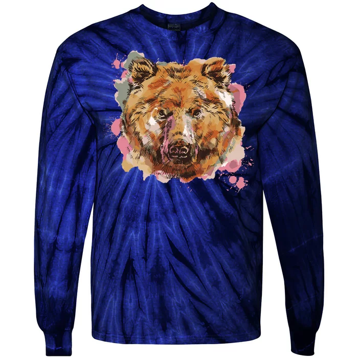 Wild Bear Art Tie-Dye Long Sleeve Shirt