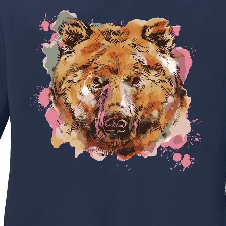 Wild Bear Art Ladies Long Sleeve Shirt