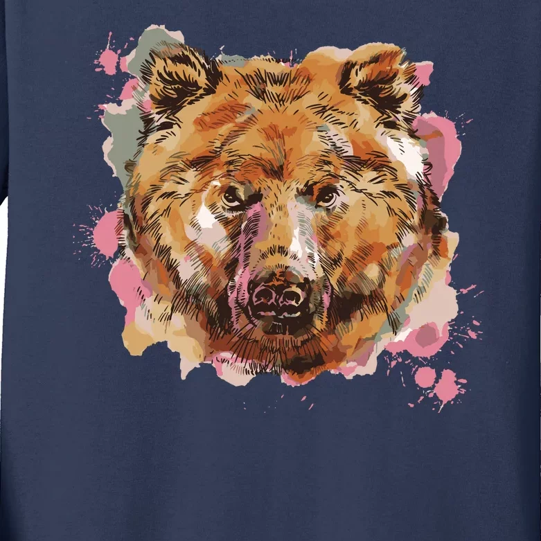 Wild Bear Art Kids Long Sleeve Shirt