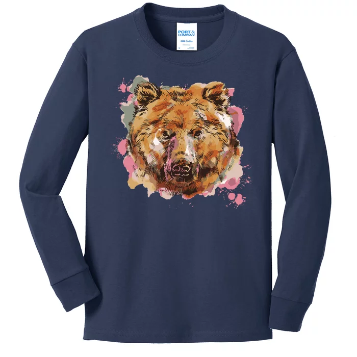 Wild Bear Art Kids Long Sleeve Shirt