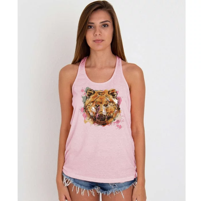 Wild Bear Art Women's Knotted Racerback Tank