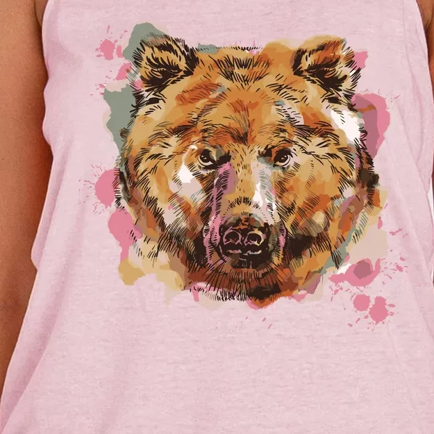 Wild Bear Art Women's Knotted Racerback Tank