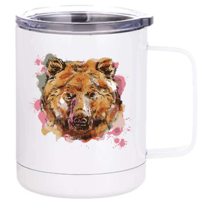 Wild Bear Art Front & Back 12oz Stainless Steel Tumbler Cup