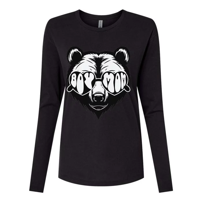 Wo Black and white Classic  Mom Mama Bear Mother's Day Womens Cotton Relaxed Long Sleeve T-Shirt