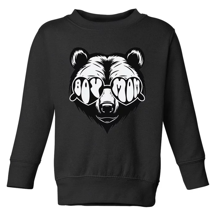 Wo Black and white Classic  Mom Mama Bear Mother's Day Toddler Sweatshirt