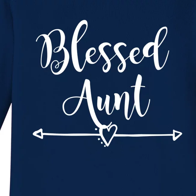 Wo Blessed Aunt Cute Aunt Vibes For Best Auntie Gift Baby Long Sleeve Bodysuit