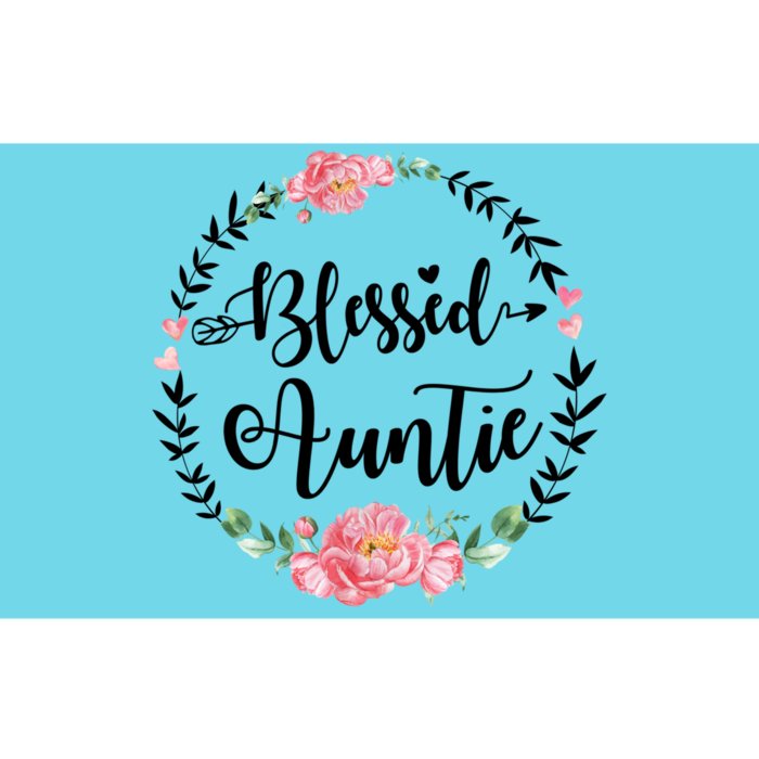 Wo Blessed Auntie Cute Flower Auntie Gift Bumper Sticker