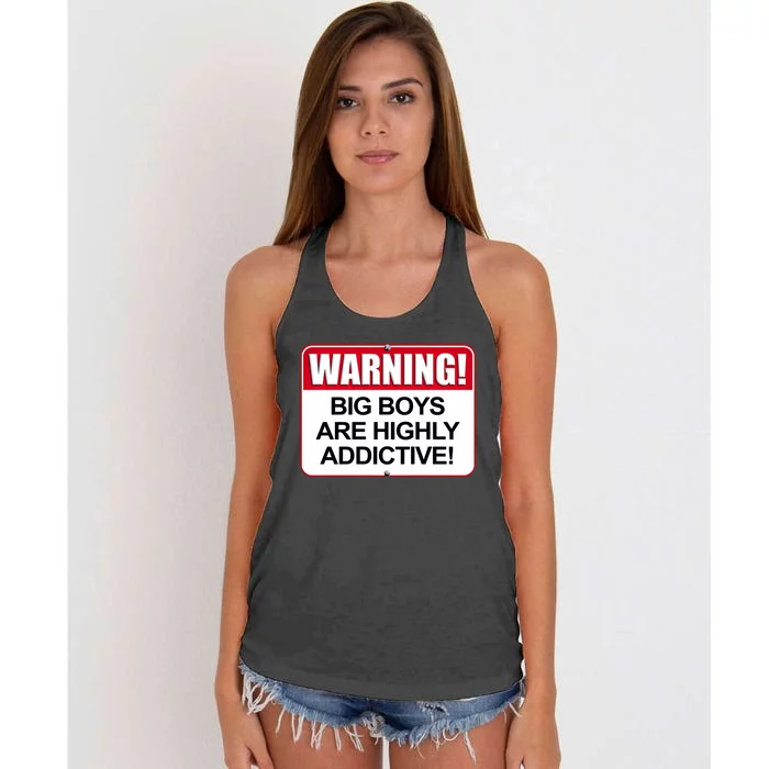 Warning Big Are Highly Addictive Women's Knotted Racerback Tank