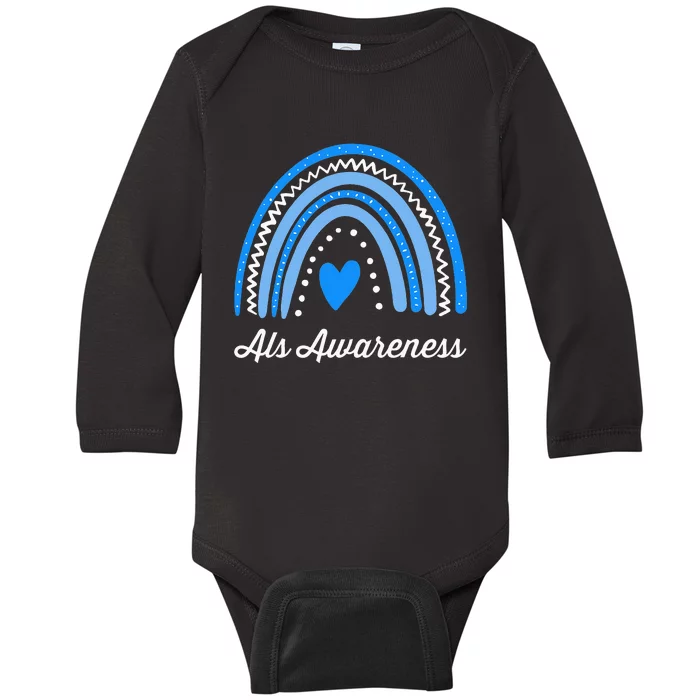 Wear Blue ALS Awareness Baby Long Sleeve Bodysuit