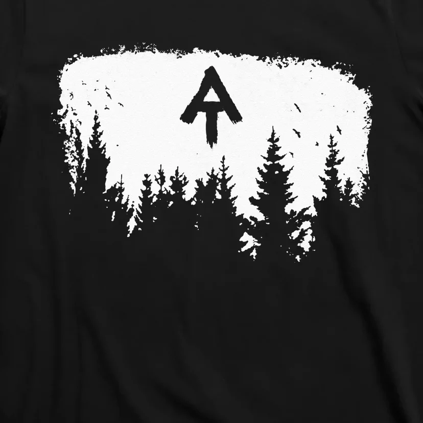 White Blaze Appalachian AT Trail Minimalist Pine Tree Hike T-Shirt