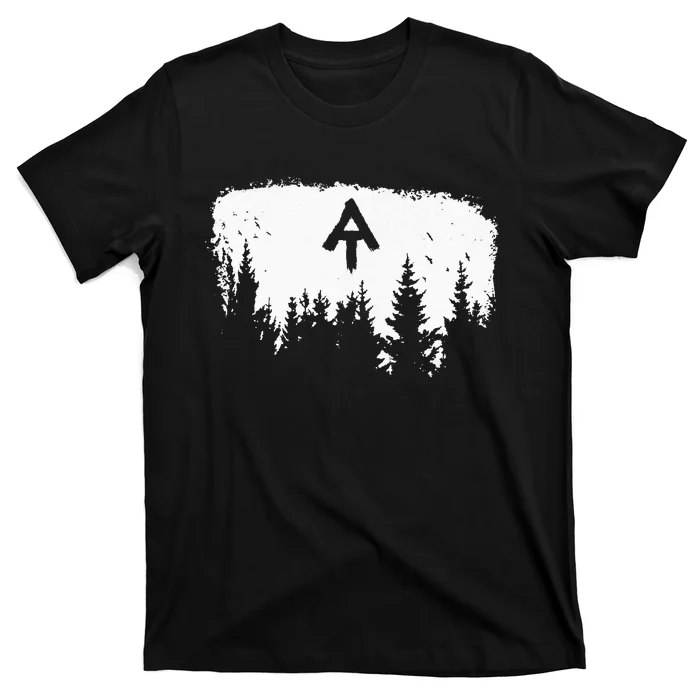 White Blaze Appalachian AT Trail Minimalist Pine Tree Hike T-Shirt