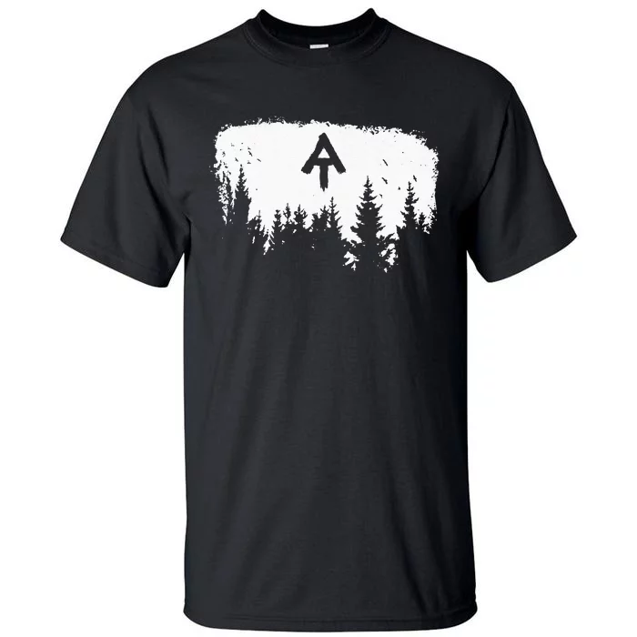 White Blaze Appalachian AT Trail Minimalist Pine Tree Hike Tall T-Shirt