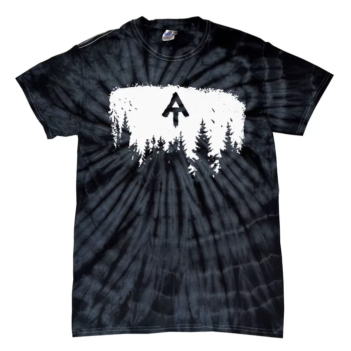 White Blaze Appalachian AT Trail Minimalist Pine Tree Hike Tie-Dye T-Shirt