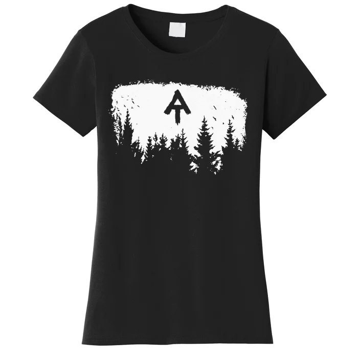 White Blaze Appalachian AT Trail Minimalist Pine Tree Hike Women's T-Shirt