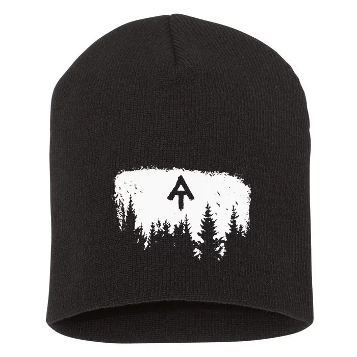 White Blaze Appalachian AT Trail Minimalist Pine Tree Hike Short Acrylic Beanie